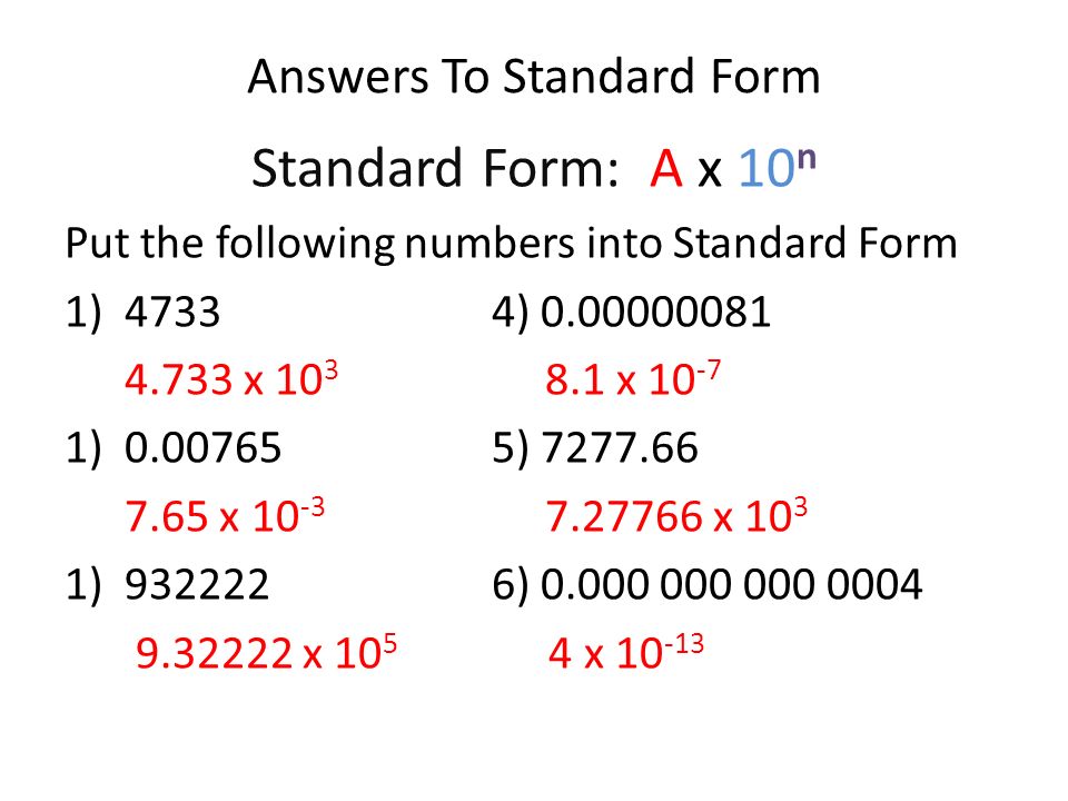 Convert in standard form online